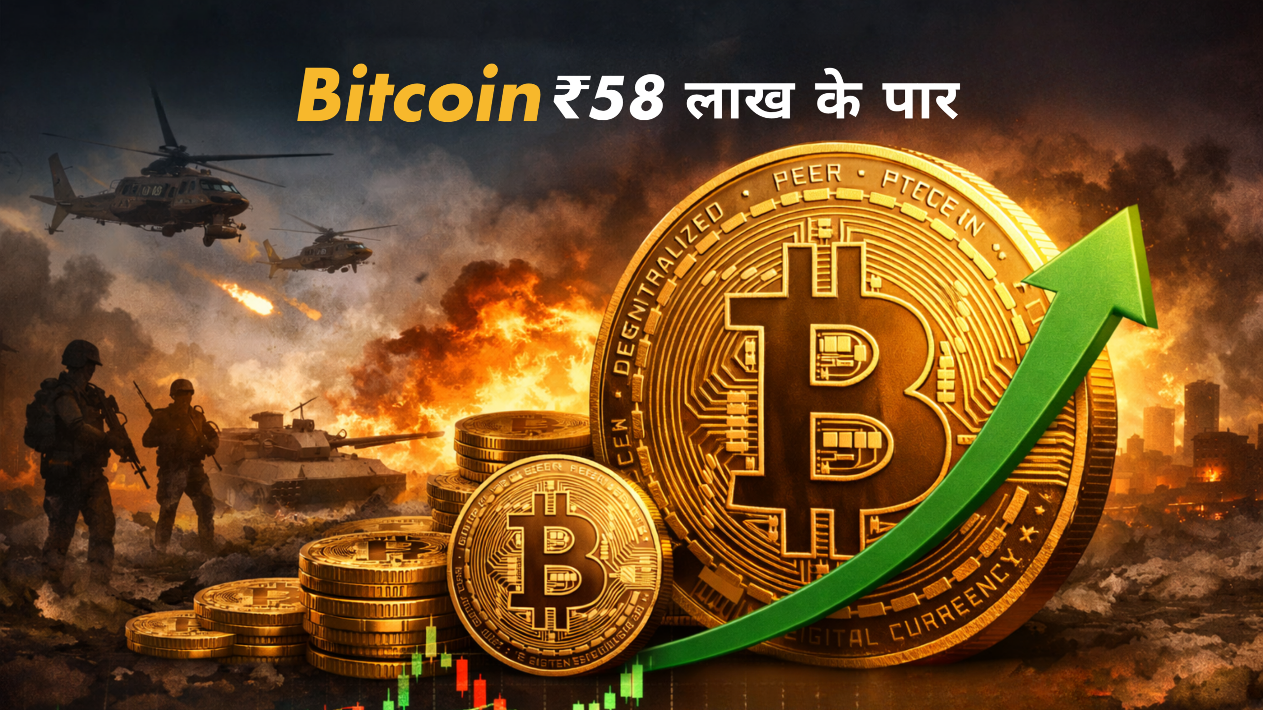 युद्ध तनाव में Bitcoin मजबूत, 70,000 डॉलर के पार