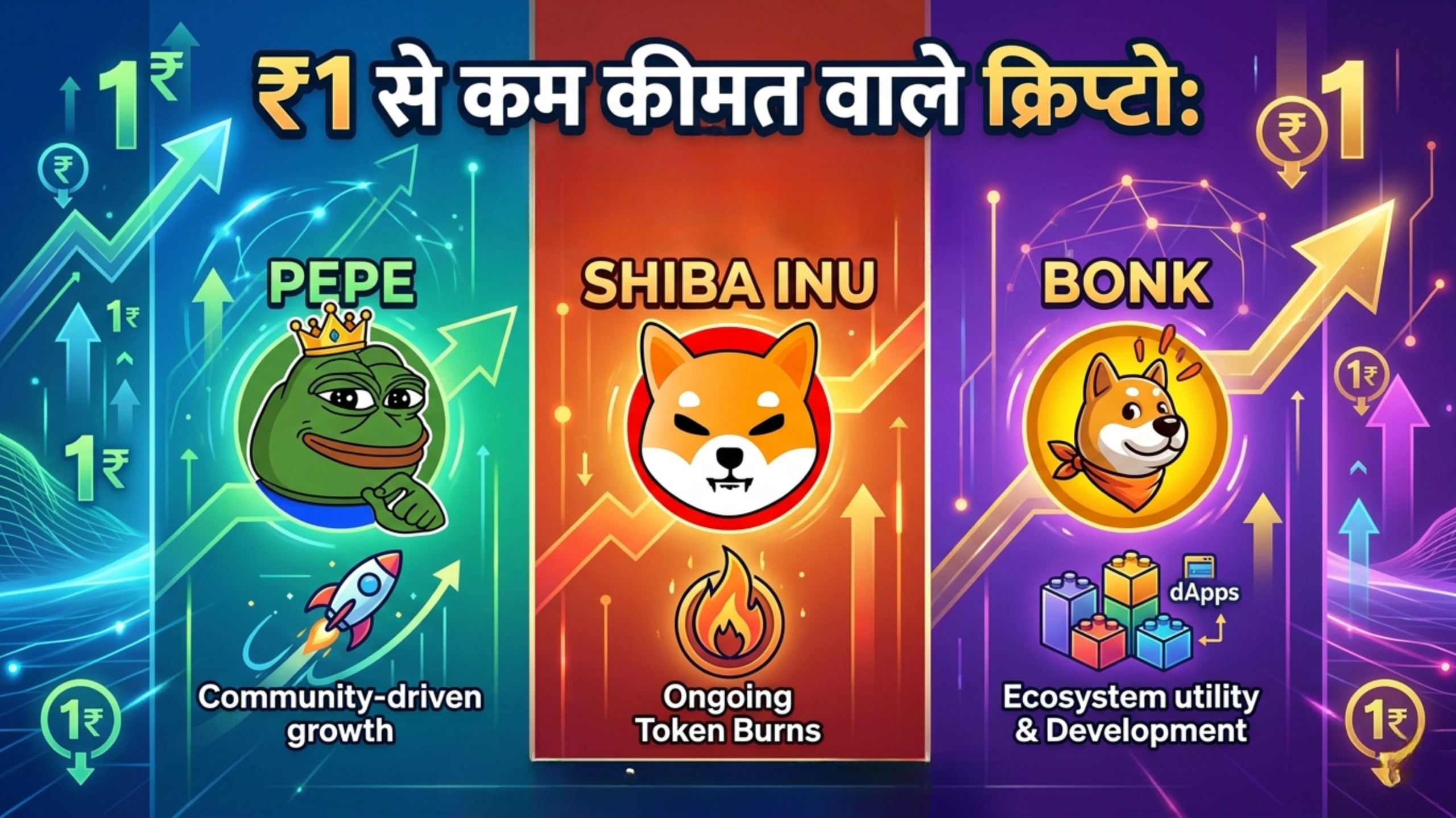 Cryptocurrencies under ₹1